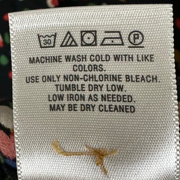 Maeve Top Womens 6 Black Polka Dot Long Sleeve Button Down Career Casual Blouse - Picture 8 of 12